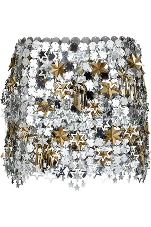 Paco rabanne Star-motif metal-plaques skirt