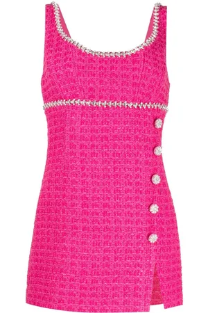 Self-Portrait Crystal-embellished bouclé mini dress