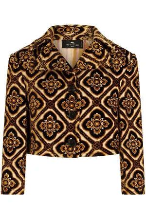 Etro Geometric-print cropped jacket