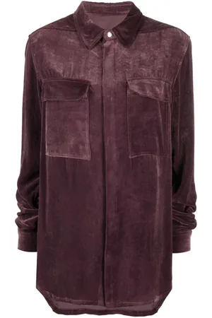 Rick Owens Long-sleeved velvet shirt