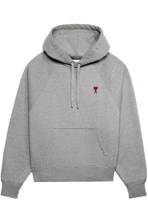 Ami Logo-embroidered organic-cotton hoodie