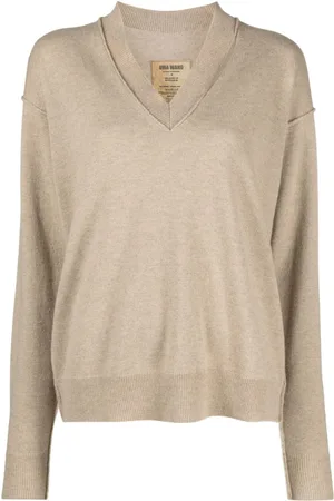 UMA WANG V-neck fine-knit sweatshirt