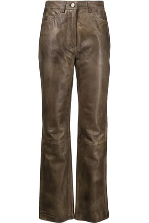 REMAIN Straight-leg leather trousers