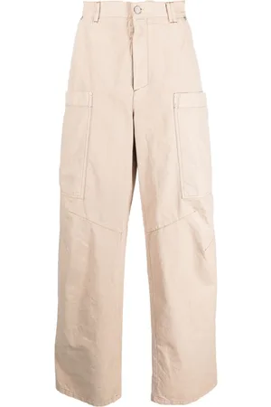 Palm Angels Wide-leg cotton cargo trousers