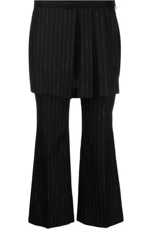 COLLUSION straight leg trouser skirt in black