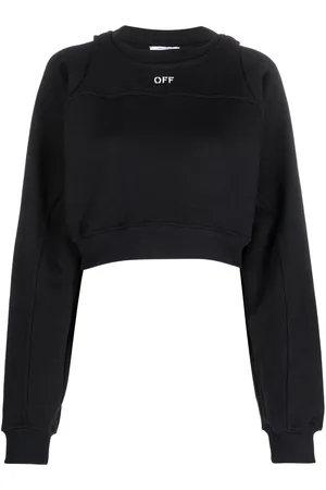 OFF-WHITE Logo-print cropped cotton sweatshirt