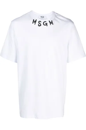 Msgm Logo-lettering print cotton T-shirt