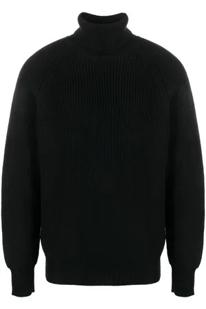 LARDINI Roll-neck ribbed wool jumper