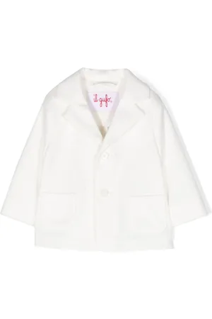 Il gufo Logo-embroidered piqué single-breasted blazer