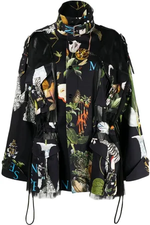 MONSE Graphic-print tulle panel jacket