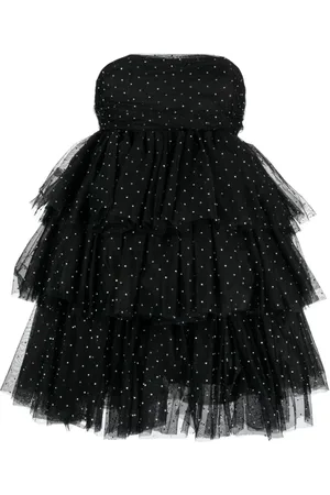 ROTATE Crystal-embellished ruffle minidress