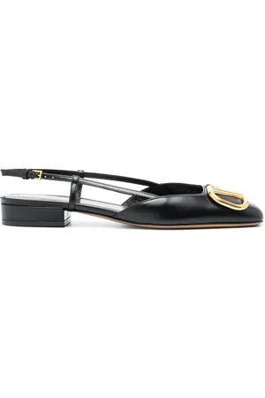 VALENTINO GARAVANI VLogo leather slingback ballerina shoes