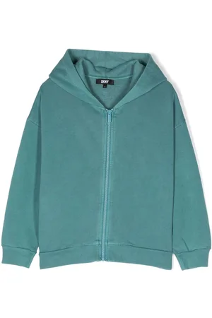 DKNY Logo-appliqué cotton hoodie