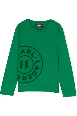Karl Lagerfeld Flocked-logo organic-cotton T-shirt