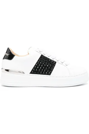 Philipp Plein Logo-lettering leather sneakers