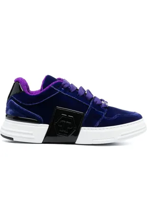 Philipp Plein Tonal-logo lace-up velvet sneakers