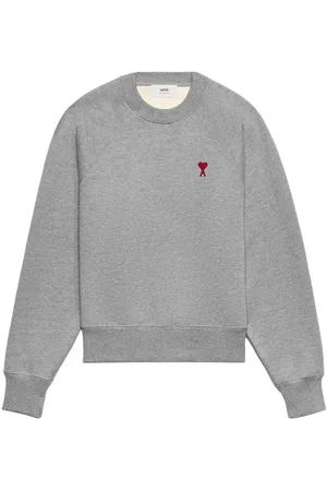 Ami Logo-embroidered organic-cotton sweatshirt