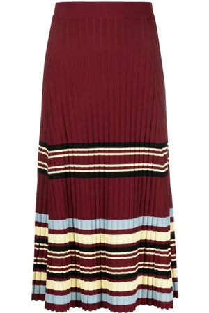 WALES BONNER Wander pleated knitted midi skirt