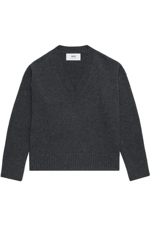 Ami V-neck elbow patches jumper
