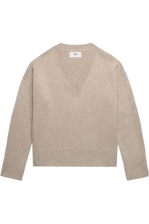 Ami V-neck elbow patches jumper