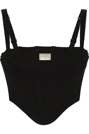 Dolce & Gabbana Logo-plaque cropped bustier top