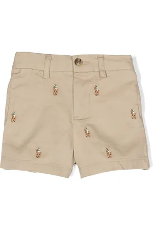 Khaki polo shorts hot sale with horses