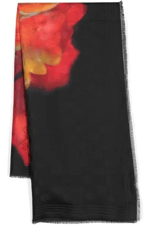 Alexander McQueen Solarised skull-pattern scarf