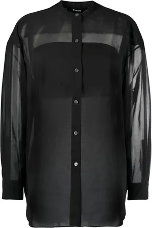 THEORY Sheer long-sleeve shirt