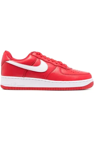 Nike Air Force 1 Mid '07 LX Plaid Cream Red Sneakers - Farfetch