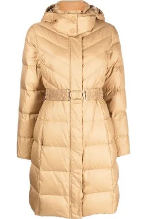 Twin-Set Hooded belted puffer coat