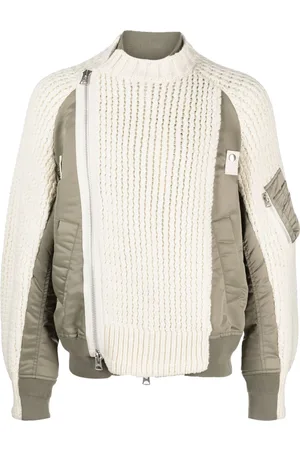 SACAI Waffle-knit high-neck padded jacket