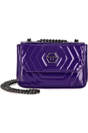Philipp Plein Quilted patent-leather shoulder bag