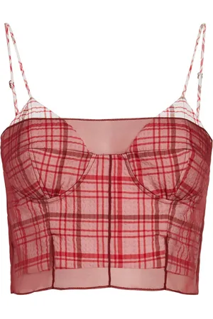 Rosie Assoulin I Sheer Right Through You plaid bustier
