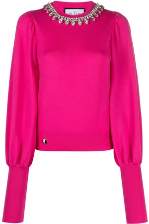 Philipp Plein Crystal-embellished wool knitted jumper