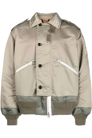 SACAI Off-centre button-fastening bomber jacket