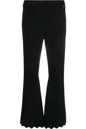 Twin-Set Flared scallop-trim trousers