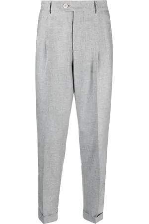 Brunello Cucinelli Dart-detailed tailored cotton trousers