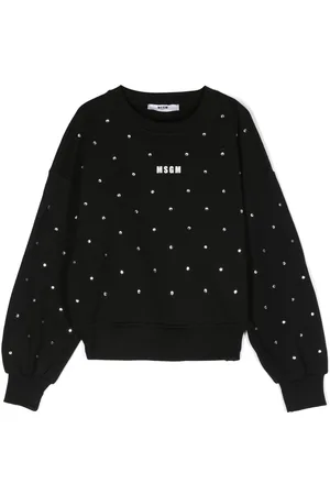 Msgm Crystal-embellished cotton sweatshirt