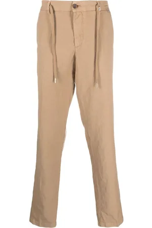 MYTHS Drawstring-waist lyocell-linen chino trousers