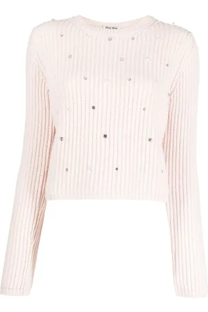 Miu Miu Rhinestone-embellished cashmere jumper