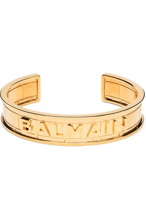 Balmain engraved-monogram Cuff Bracelet