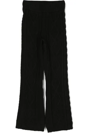 Msgm Logo-patch cable-knit trousers