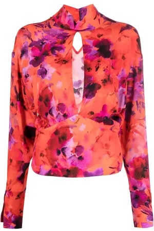 Patrizia Pepe Floral-print cut-out blouse