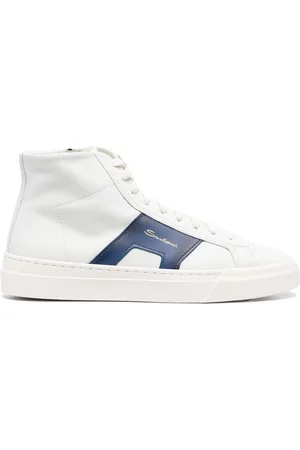 santoni Double-buckle leather sneakers