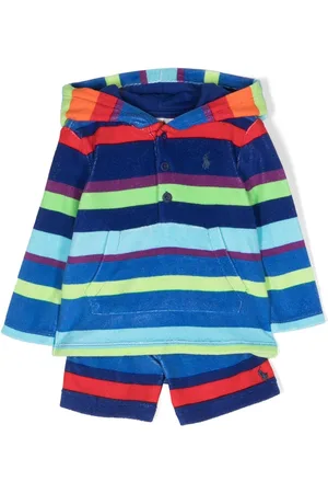Ralph Lauren Polo Pony-embroidered striped short set