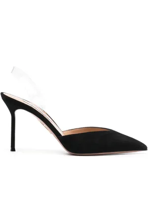 Aquazzura V Plexi 95mm suede pumps
