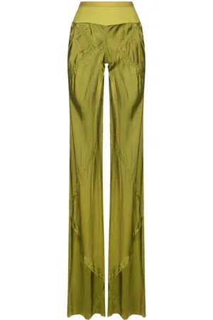 Rick Owens Panelled satin-finish flared trousers