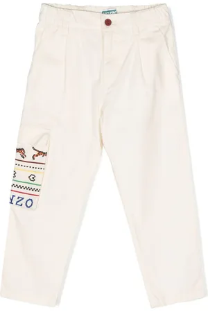 Kenzo Logo-embroidered cotton trousers