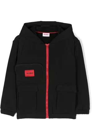 HUGO BOSS Logo-patch hooded jacket