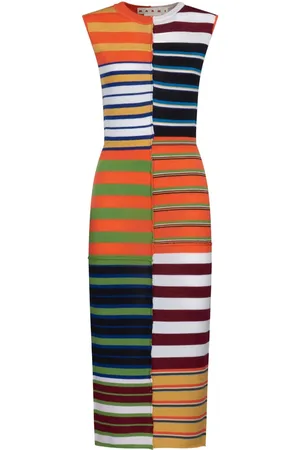 Marni Patchwork knitted midi dress